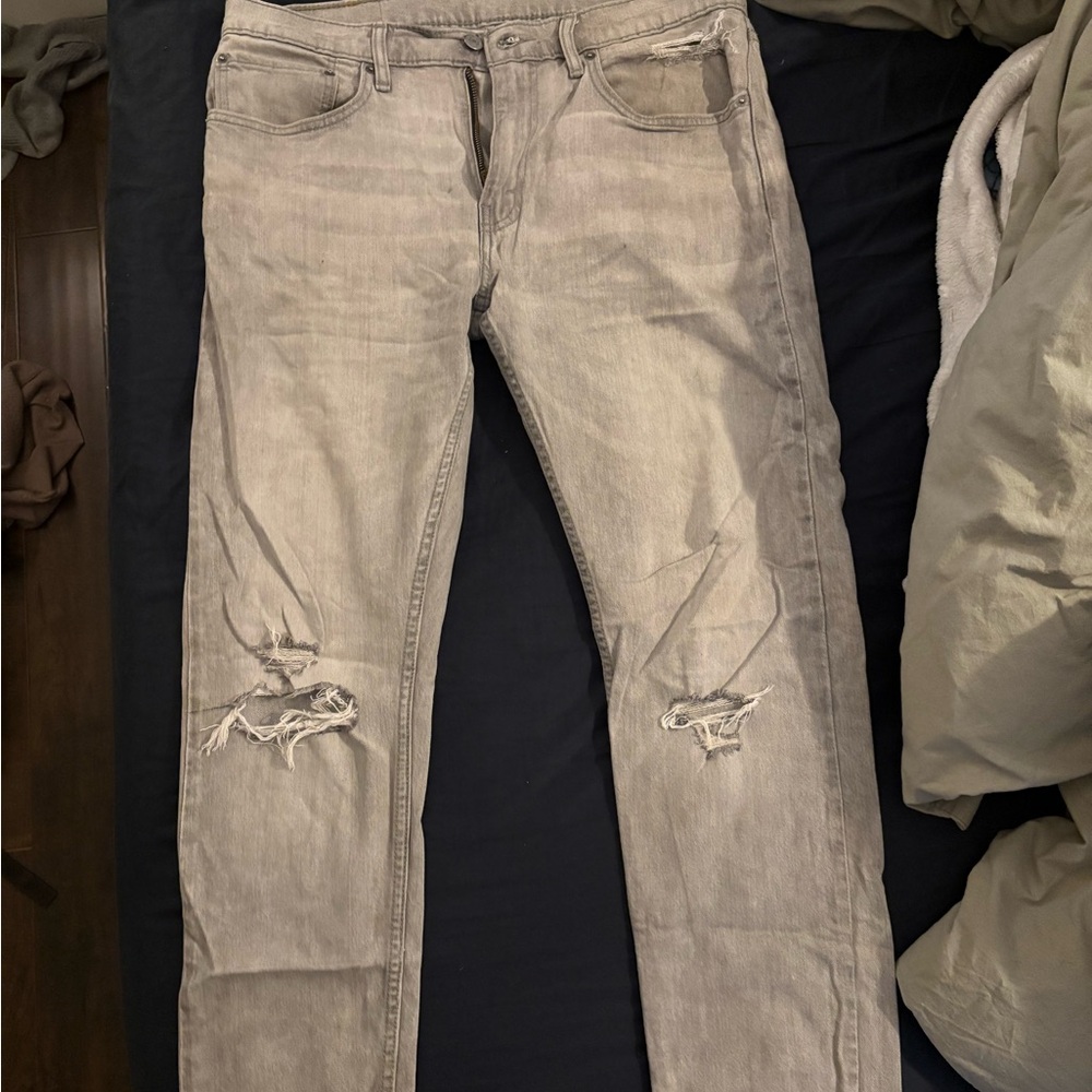 Levi’s Distressed Grey Jeans